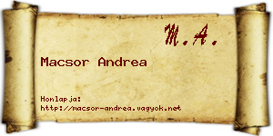 Macsor Andrea névjegykártya